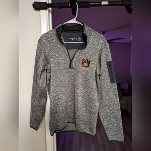 Auburn medium gray Antigua quarter zip